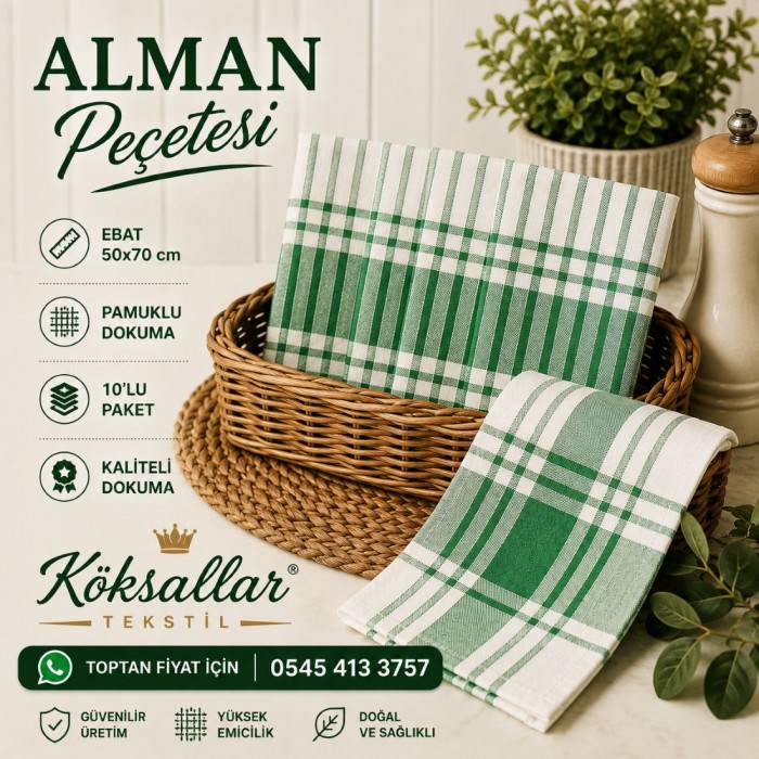 Alman Peçetesi 10'lu Paket Yeşil